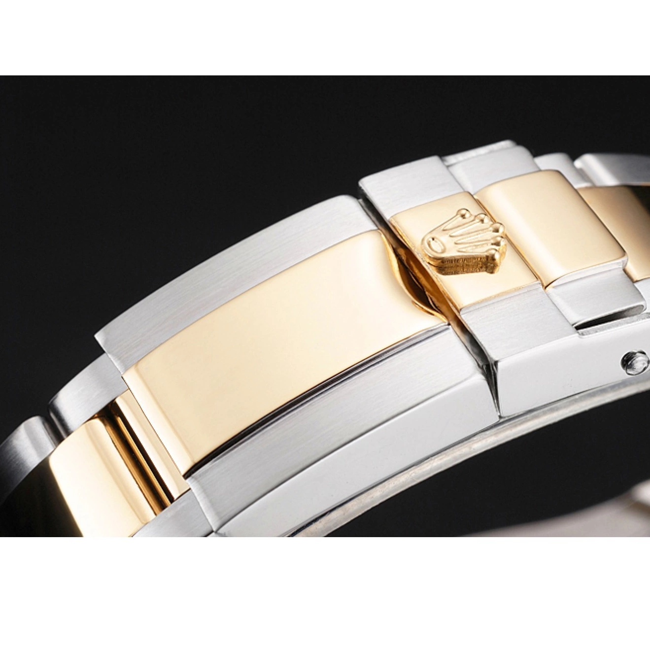 Aaa replica watch Tone Case Bracelet Gold Bezel Two Yacht-Master Stainless Rolex Swiss Champagne Dial Steel 0717